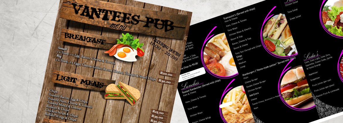 menu printing and menu design